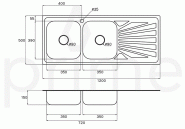 Bồn rửa bếp SC-2-1250_ Sản xuất & Nhập khẩu từ Thái Lan