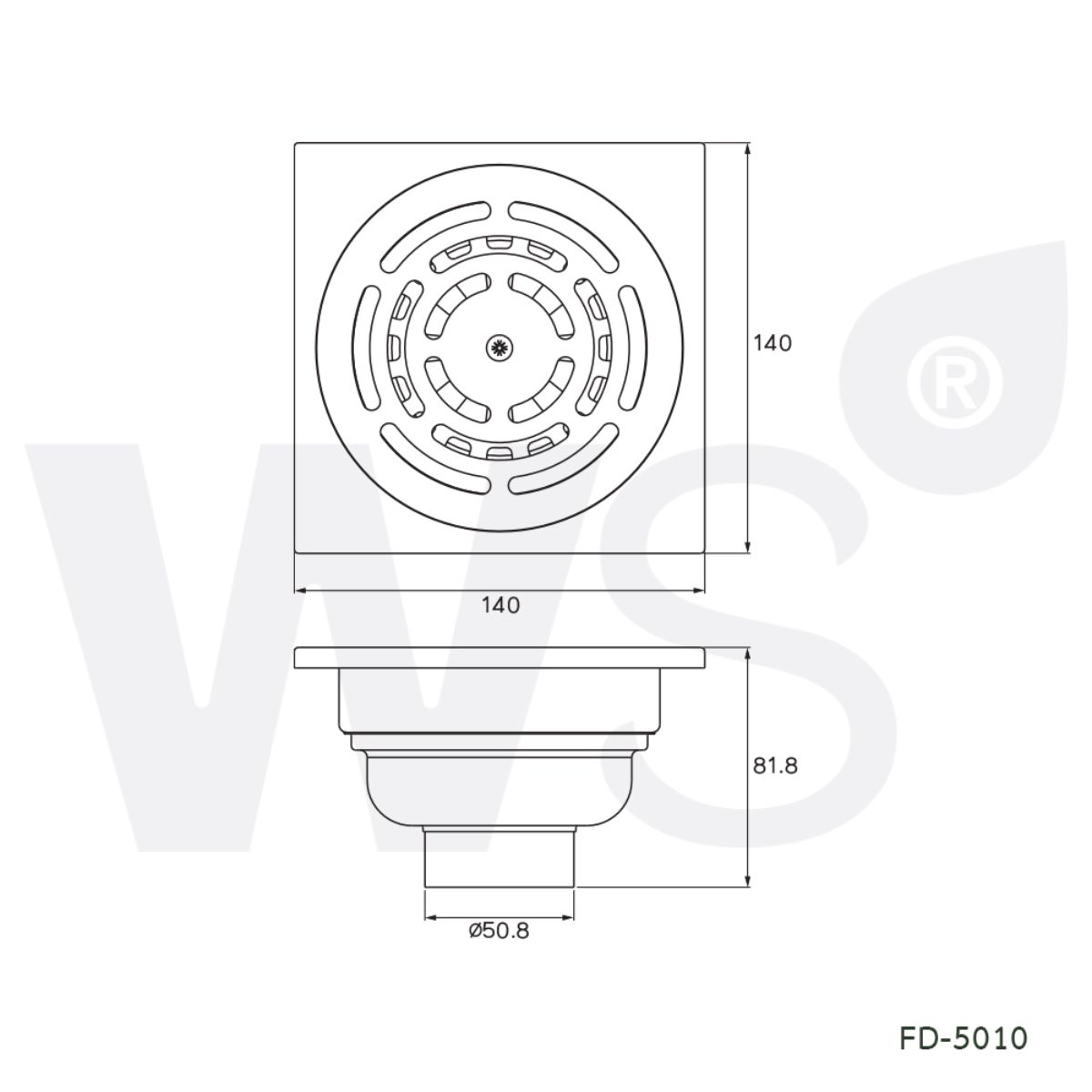 Phễu thoát sàn FD-5010_ Sản xuất & Nhập khẩu từ Thái Lan