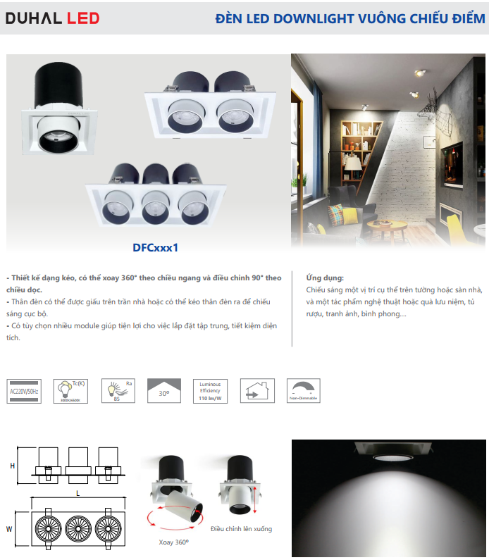 Đèn LED Downlight chiếu điểm