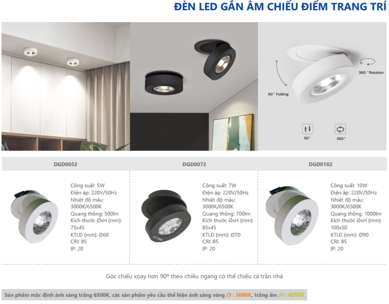 Đèn LED Downlight chiếu điểm