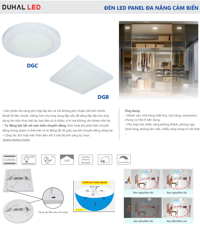 Đèn LED Panel AC âm trần