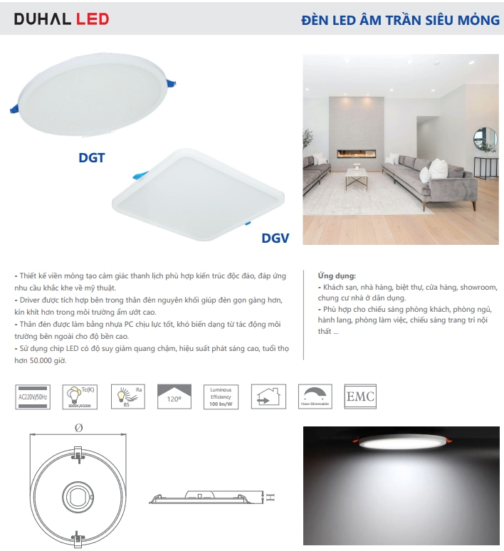 Đèn LED Panel AC âm trần