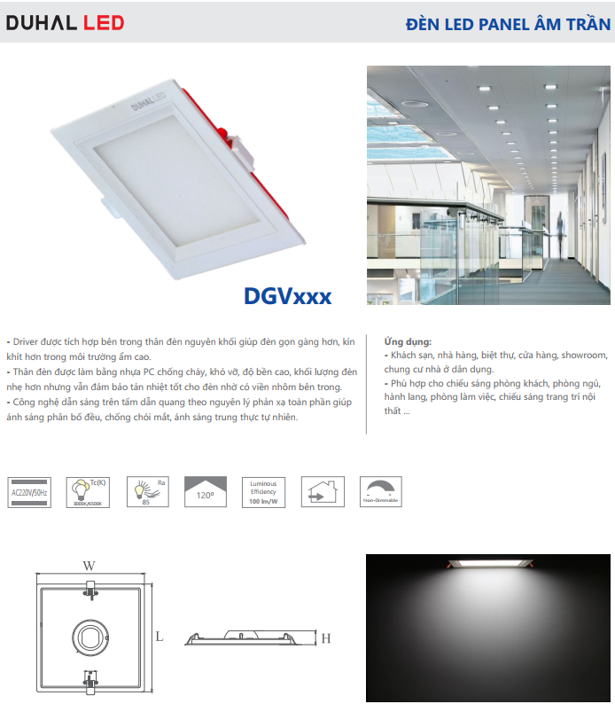 Đèn LED Panel AC âm trần
