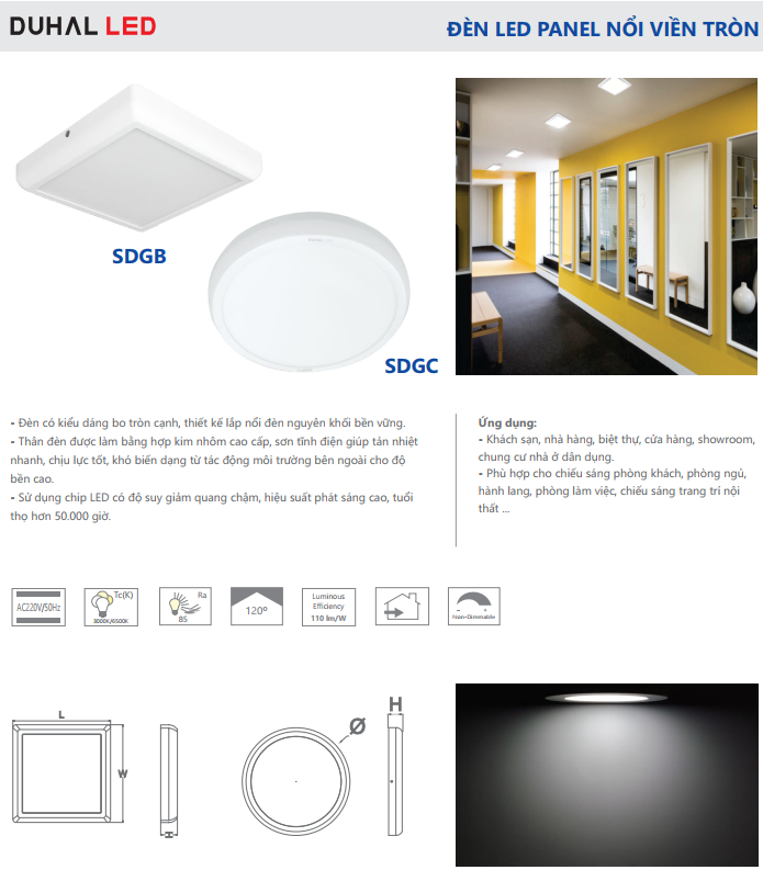 Đèn LED Panel gắn nổi